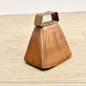 Vintage Handcrafted Iron Copper Cow Bell Antique Rural Farm Animals Rustic